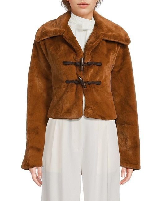 AREA STARS Brown Faux-fur Jacket