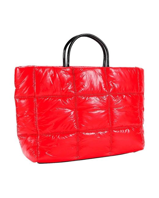 Furla Red Quilted Puff Tote