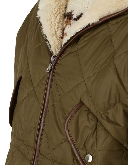Maje Green Gangzim Quilted Coat