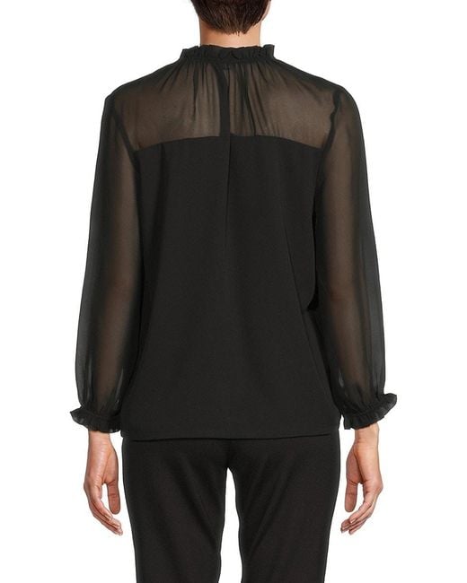 J.McLaughlin Black J. Mclaughlin Clelia Semi-Sheer Blouse