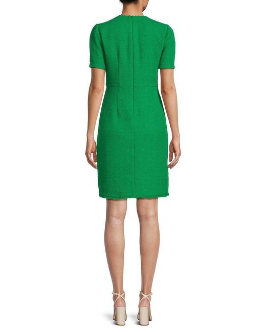 Nanette Lepore Double Breasted Tweed Sheath Dress in Green | Lyst