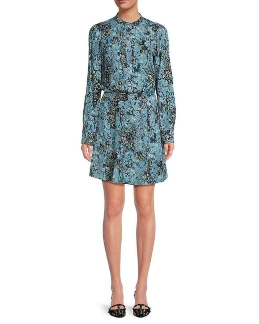 Zadig & Voltaire Refla Bohemian Patch Mini Dress in Blue | Lyst