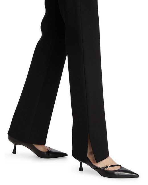 Saks Fifth Avenue Black Collection Straight-Leg Split-Hem Pants