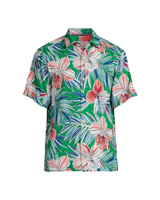 Tommy Bahama Green Iris Floral Pocket Button Down Shirt for men