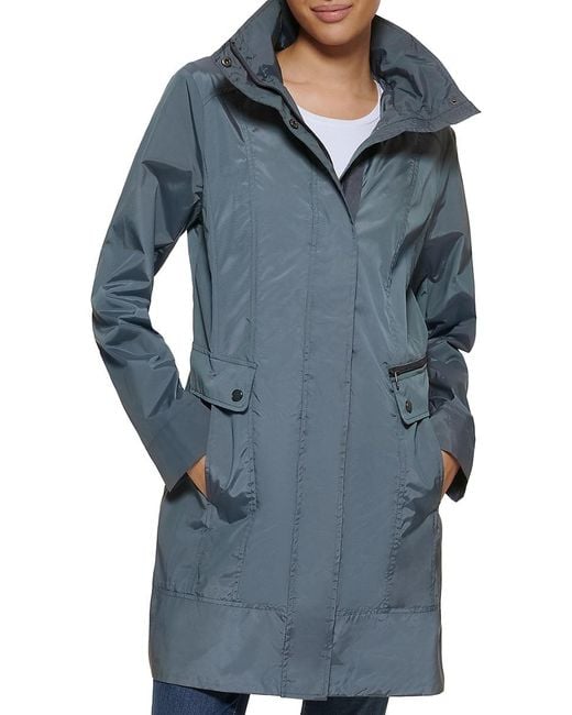 Cole Haan Packable Raincoat in Blue | Lyst UK