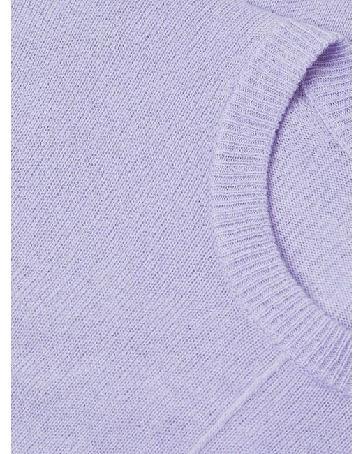 ATM Purple Wool-Cashmere Seamed Crewneck Sweater for men