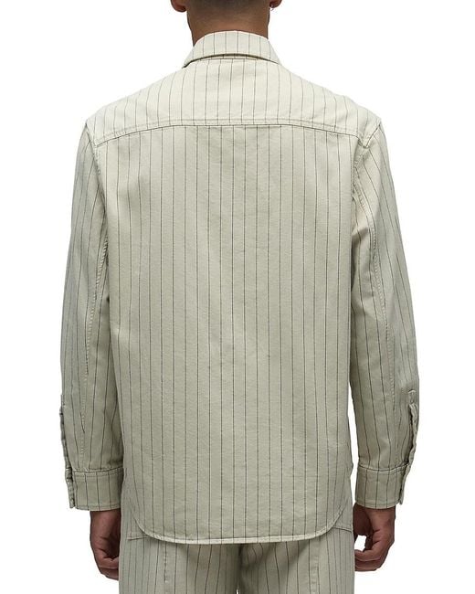Hudson Gray Pinstriped Cotton-Blend Shirt for men