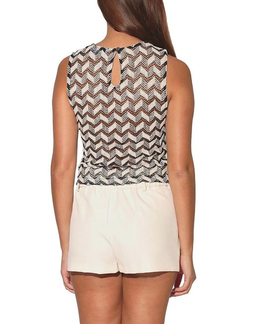 Walter Baker White Nanette Chevron-Pattern Sleeveless Top