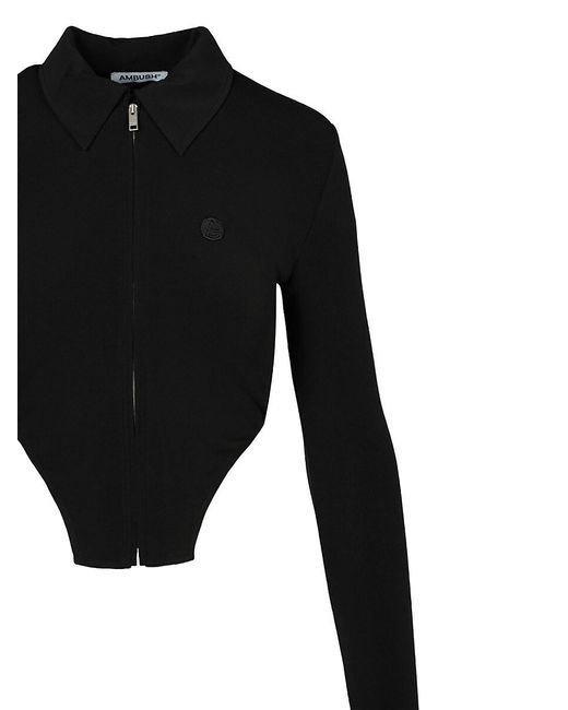 Ambush Black Zip Up Crop Top
