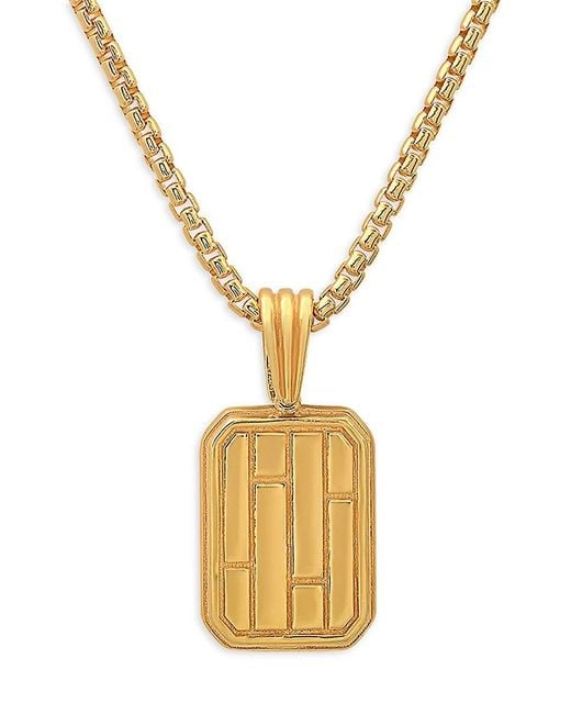Anthony Jacobs Metallic 14k Goldplated Sterling Silver Dog Tag Pendant Necklace