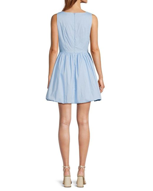 Lea & Viola Blue Cotton Bubble Minidress