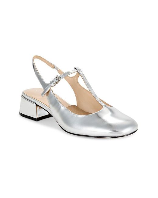 Marc Fisher White Folly Metallic Leather Blend Pumps