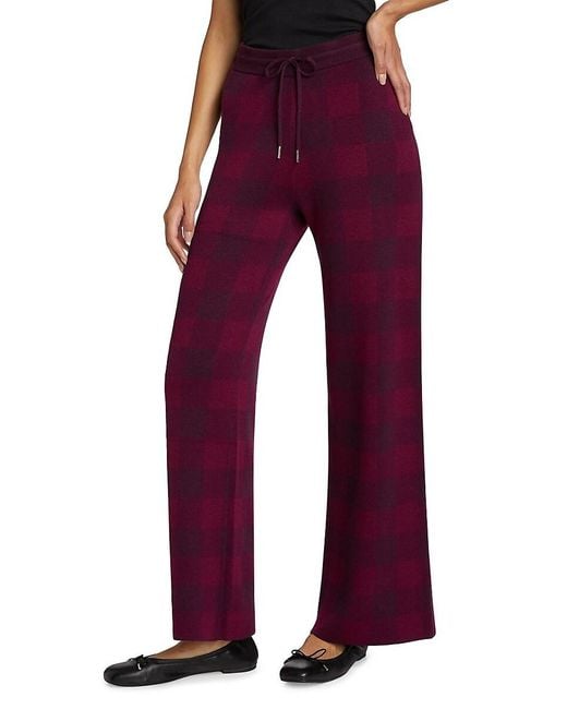 Saks Fifth Avenue Natural Houndstooth High-Rise Straight-Leg Pants