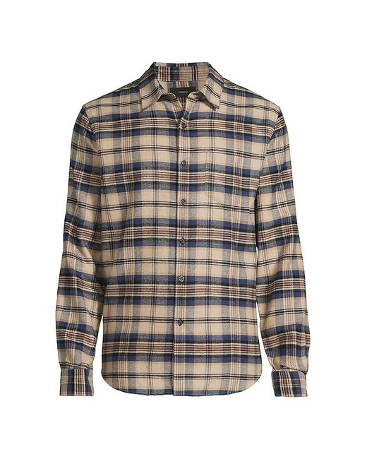 Vince Gray Hasley Plaid Button-Front Shirt for men