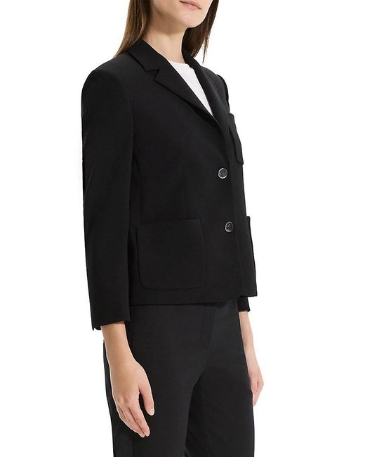 Theory Black Shurnken Patch-Pocket Jacket