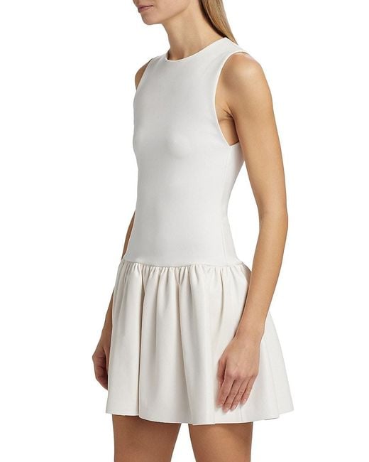 Alice + Olivia Black Ella Faux Leather Minidress