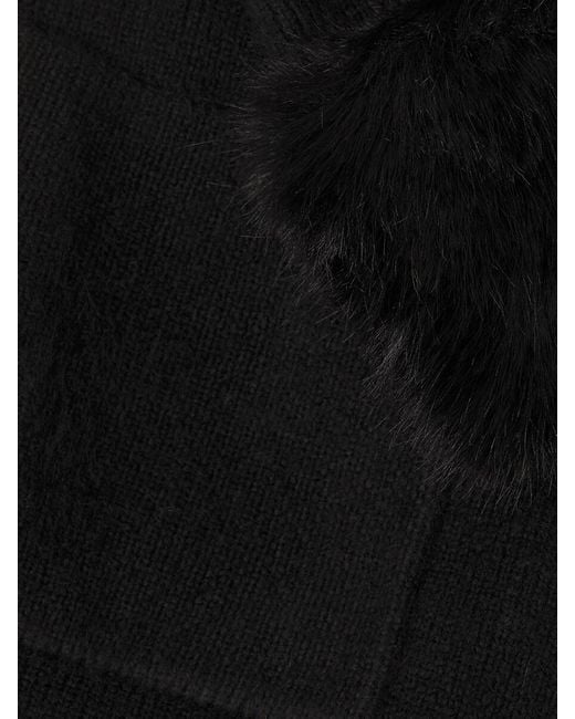 Saks Fifth Avenue Natural Faux-fur-trim Tie-waist Cardigan