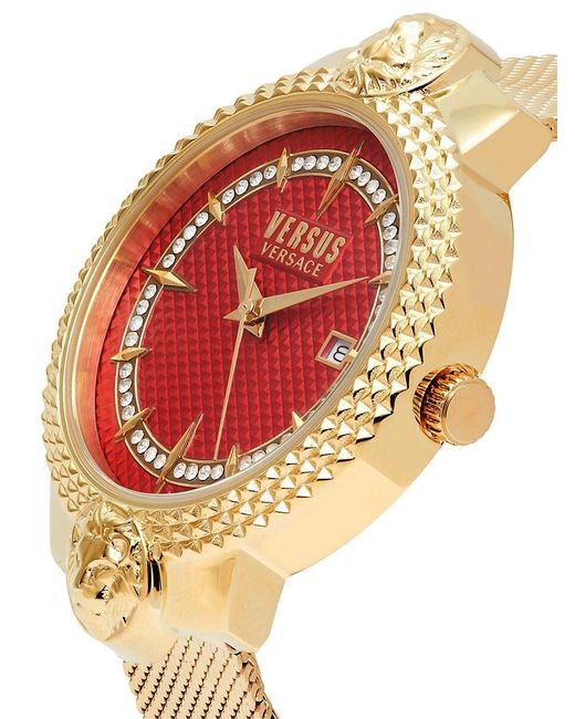 Versus  Red Moufferard 38mm Ip Goldtone Stainless Steel & Crystal Bracelet Watch