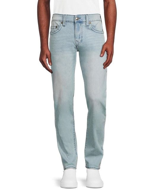 True Religion Blue Rocco Faded Skinny Jeans for men