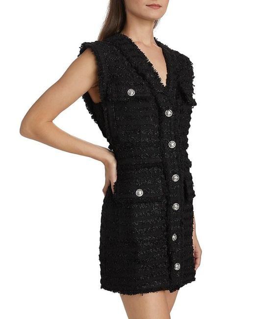 Nicholas the Label Black Sylvia Fringed Tweed Minidress