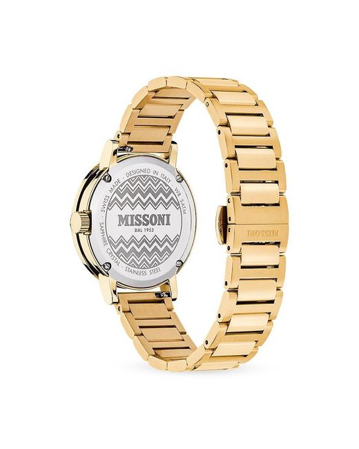 Missoni Metallic M2 Lucky Stones 34.5mm Goldtone Stainless Steel Bracelet Watch