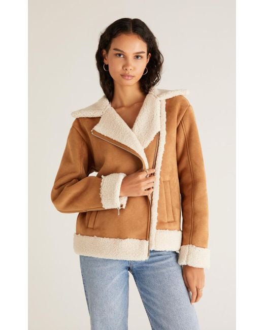 Z Supply Celeste Faux Suede Jacket in Blue Lyst