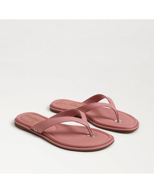Sam Edelman Pink Remi Leather Flip Flop Lily Leather