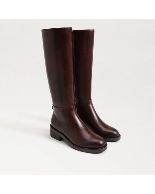 Sam Edelman Brown Milla Wide Calf Knee High Boot Dark Leather