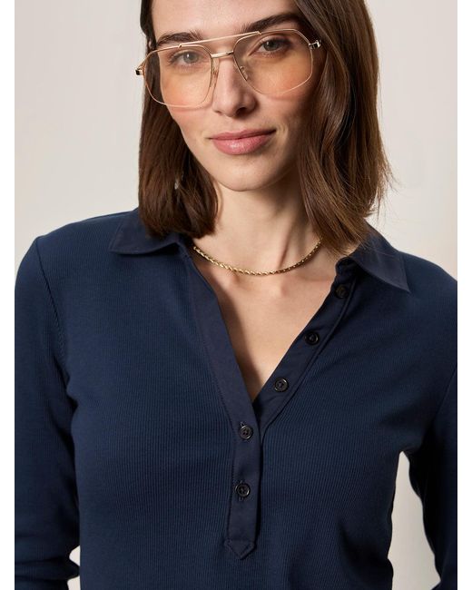 Sanctuary Blue Echo Button Front Tee Navy Blazer