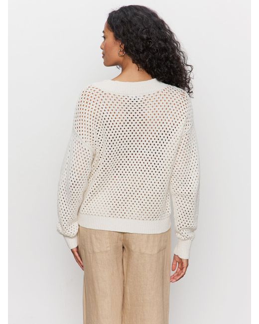 Sanctuary White Airy Openwork Sweater Macrame