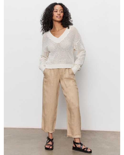 Sanctuary White Airy Openwork Sweater Macrame