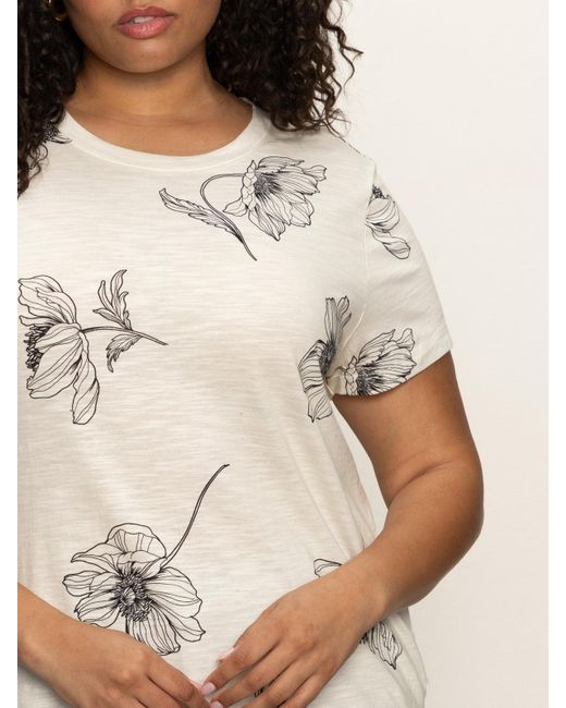Sanctuary Natural The Perfect Tee Sketched Botanic Extended Sizing