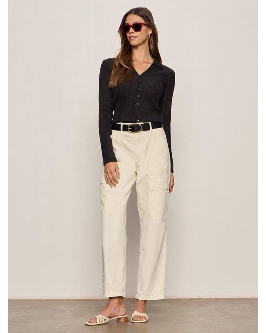 Sanctuary Button Down Textured Top Black
