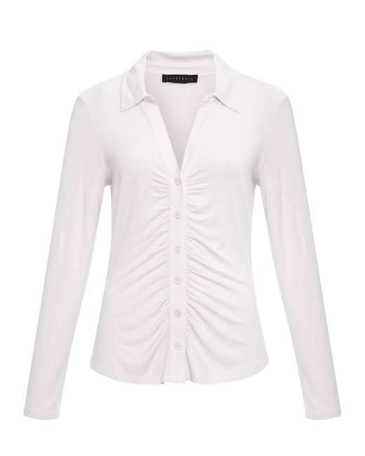 Sanctuary Dreamgirl Knit Button Up Top White