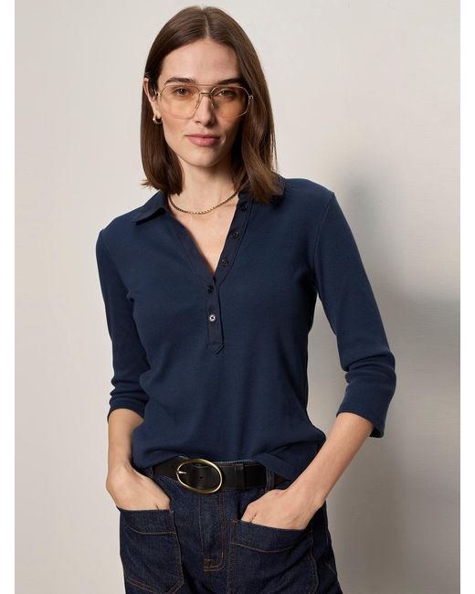 Sanctuary Blue Echo Button Front Tee Navy Blazer