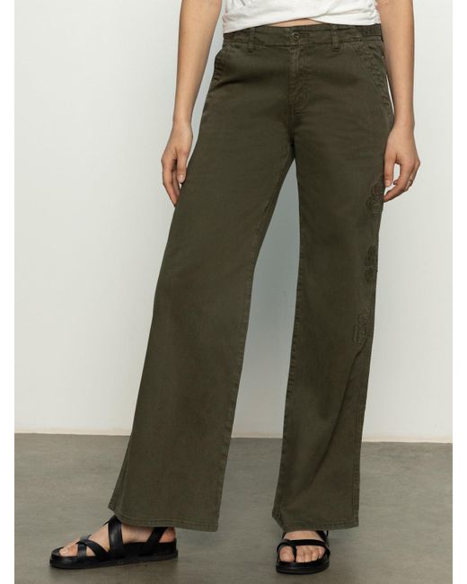 Sanctuary Green Rosette Army High Rise Pant Kalamata