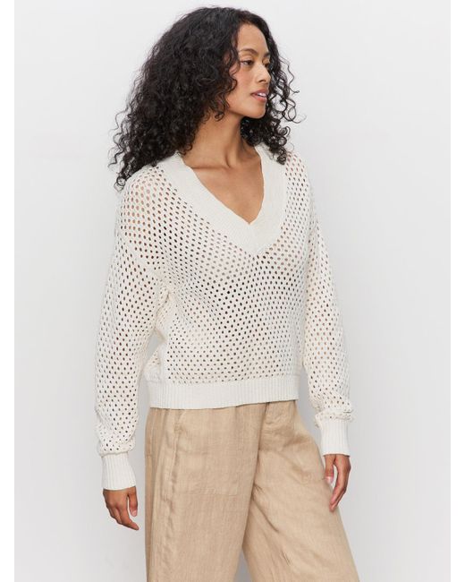 Sanctuary White Airy Openwork Sweater Macrame