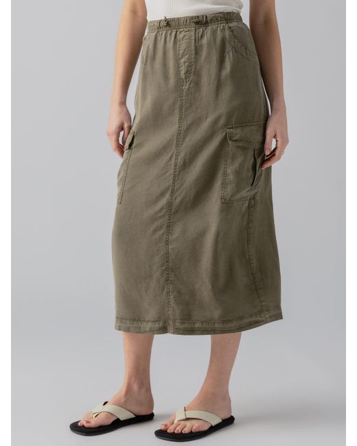 Sanctuary Green Parachute Semi-high Rise Skirt Burnt Olive