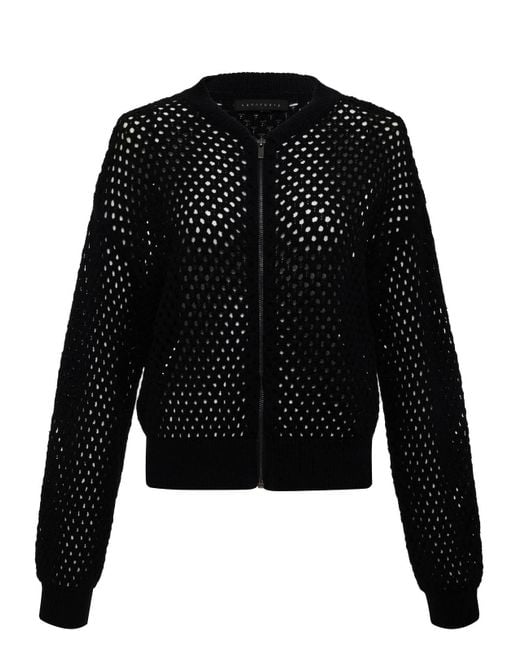 Sanctuary Stepping Out Bomber Sweater Jacket Black