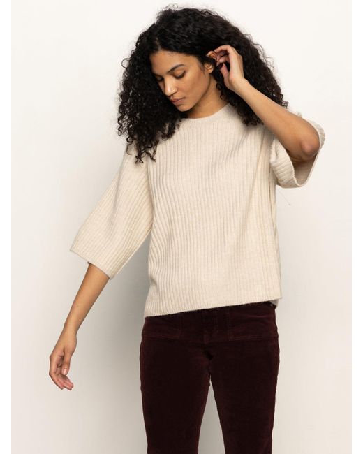 Sanctuary Natural Ribbed Sweater Tee Mother Of Pearl