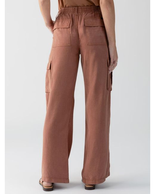 Sanctuary Brown Relaxed Reissue Cargo Standard Rise Pant Washed Clay