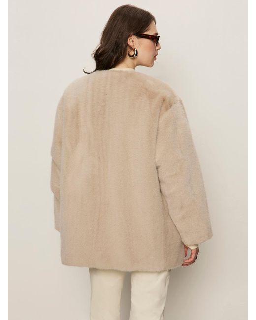 Sanctuary Natural Reversible Fur Liner Jacket Almond Cream