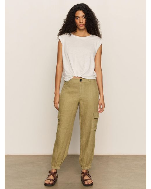 Sanctuary Natural Take Over Linen Jogger Standard Rise Pant Bamboo