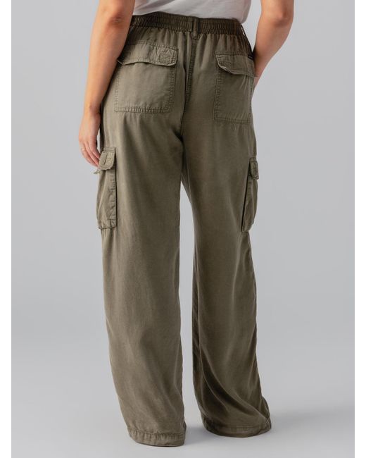 Sanctuary Green Relaxed Reissue Cargo Standard Rise Pant Burnt Olive Inclusive Collection