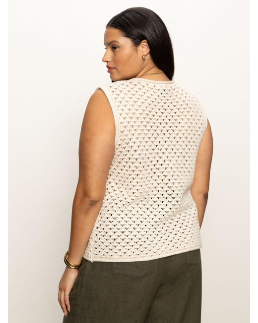 Sanctuary Crochet Shell Sweater Eco Natural Extended Sizing