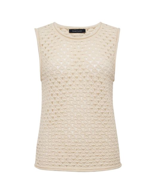 Sanctuary Crochet Shell Sweater Eco Natural Extended Sizing