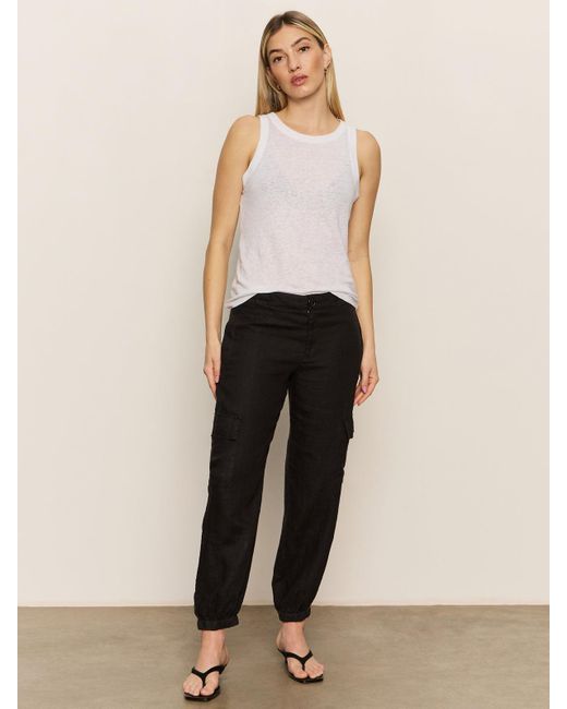 Sanctuary Take Over Linen Jogger Standard Rise Pant Black