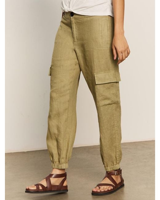 Sanctuary Natural Take Over Linen Jogger Standard Rise Pant Bamboo