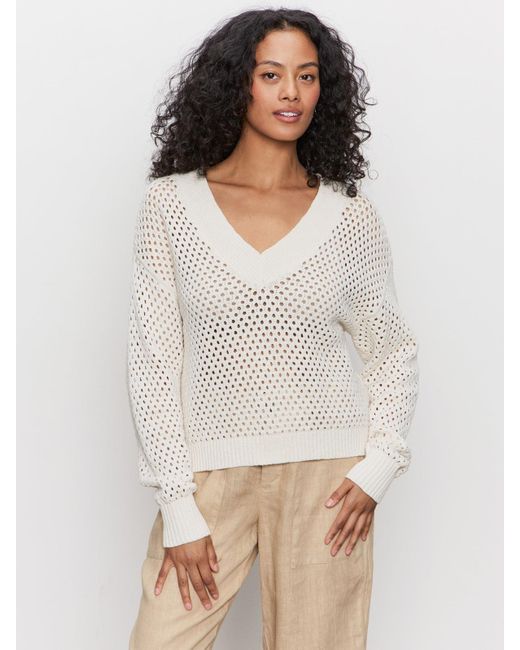 Sanctuary White Airy Openwork Sweater Macrame