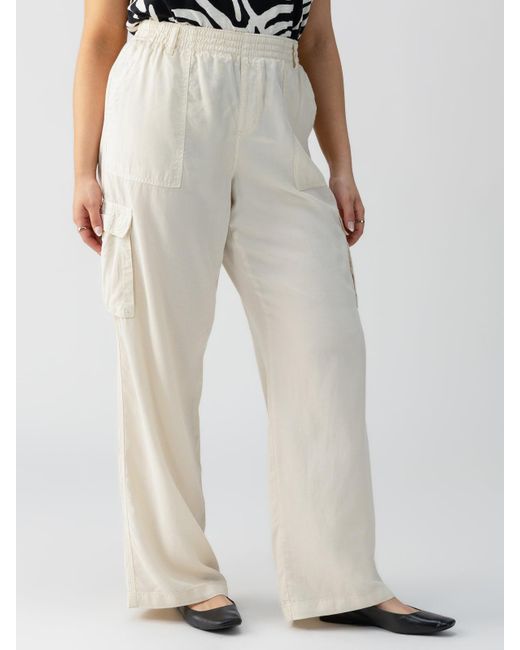 Sanctuary White Relaxed Reissue Cargo Standard Rise Pant Birch Inclusive Collection